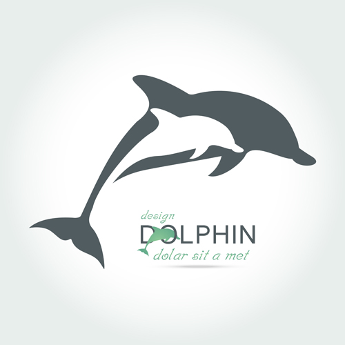 Creative dolphin vector backgrounds 02  