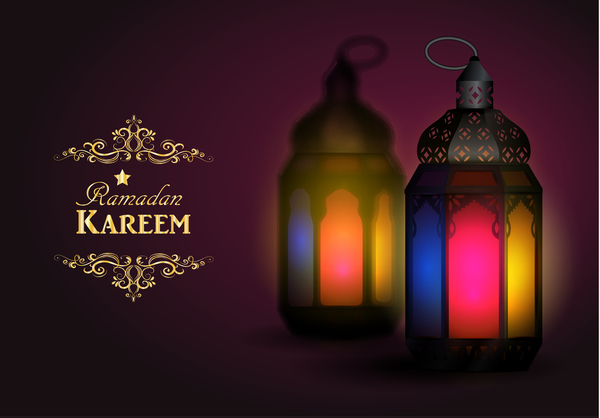 Kreative Ramadan Jareem dunkle Farbe Hintergrund Vektor 07  