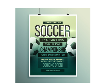 Creative soccer poster design set vector 01  