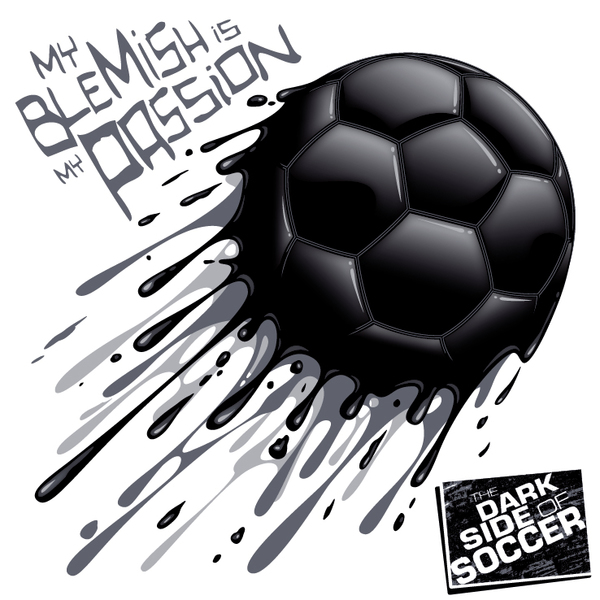 Dark side of soccer vector background design  
