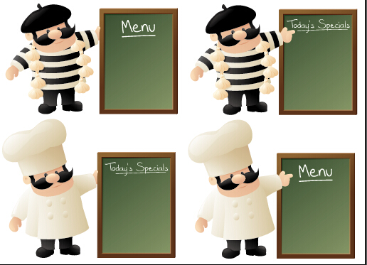 Design chef vector background set 04  