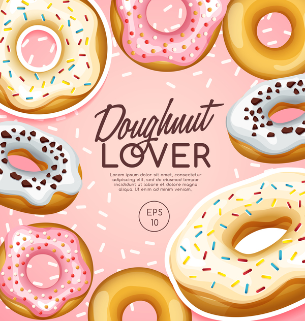 Doughnut affisch mall kreativ vektor 01  
