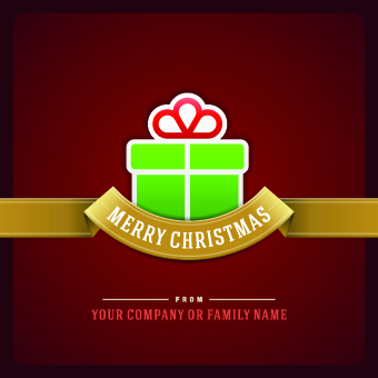 Elegant Merry Christmas card vector graphics  