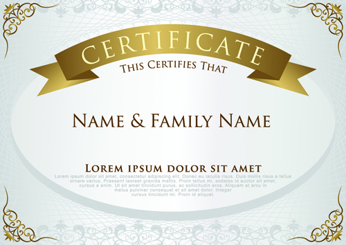 Elegant certificate template vector design 01  