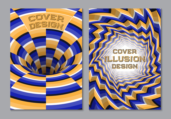 Dépliant et brochure couverture illusion design vector 04  