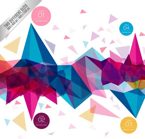 Geometric shapes background with numbered vector  