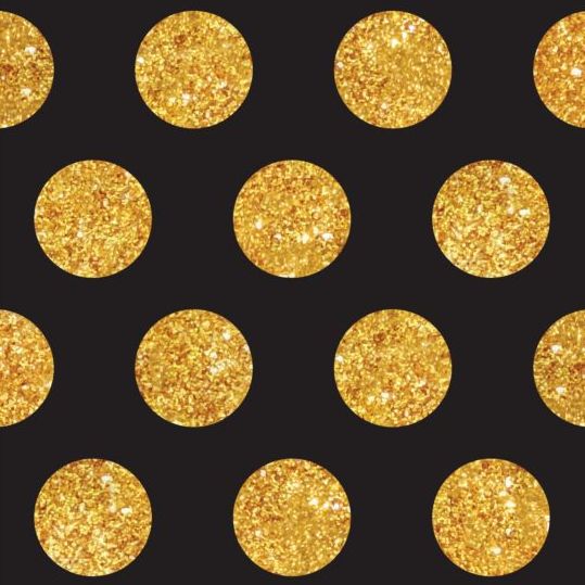 Gyllene runda prickar sömlösa mönster vektor 01  