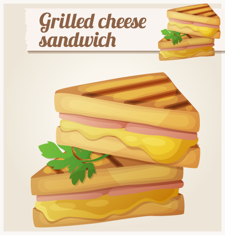 グリルチーズ サンドイッチのベクトル  