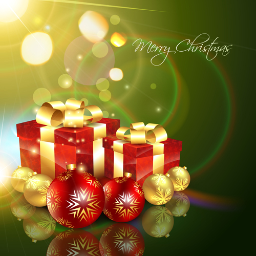 Set of Halation Christmas background art vector graphic 01  