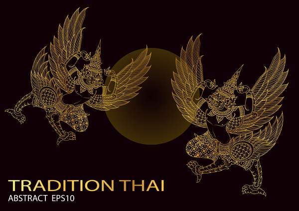 König Vogel thai Tradition Vektordarstellung  