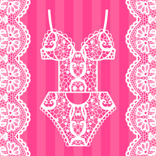 Lace with underwear vector design 04  