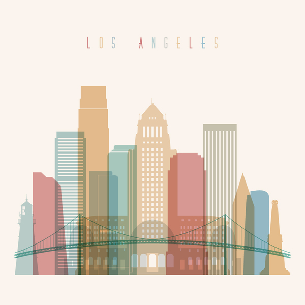 Лос-Анджелесе векторная иллюстрация здания  