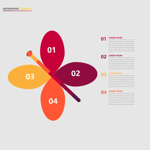 Infographic Schablone des Minimalistic Designs vector Material 03  