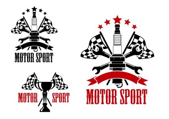 Motor sport etiketter vektor  