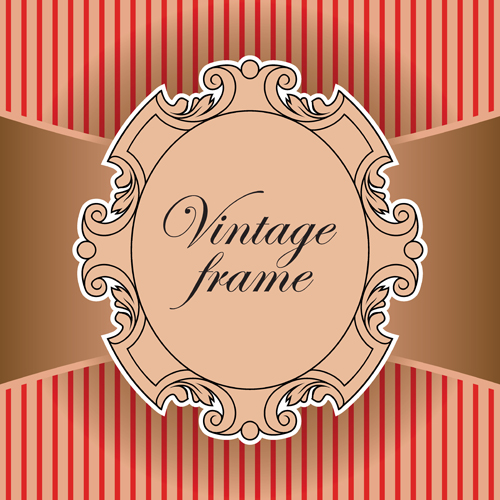 Elements of Vintage frames vector set 05  