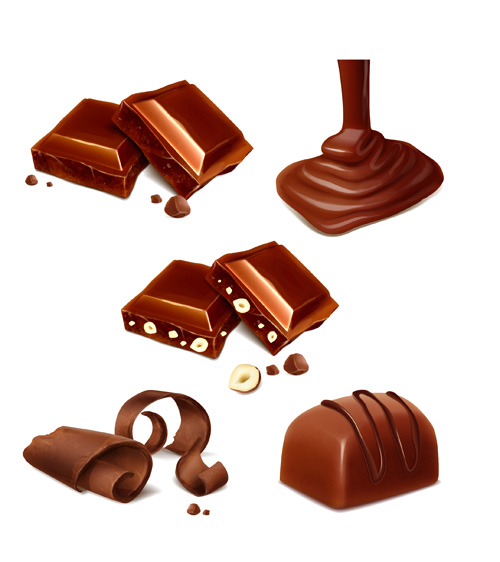 Realistic chocolate design vector 02  