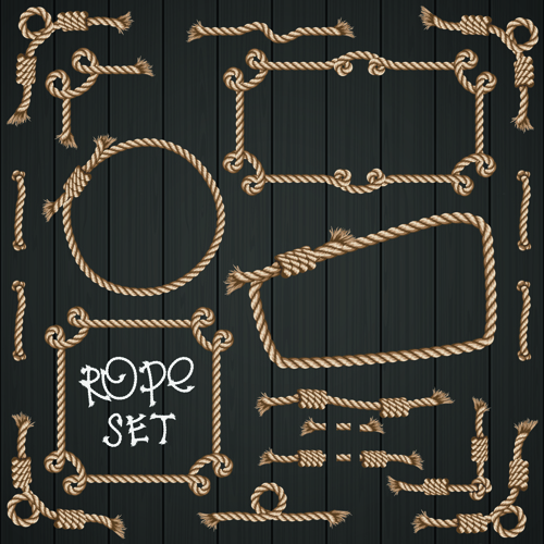 Realistic rope border and frame vector 05  
