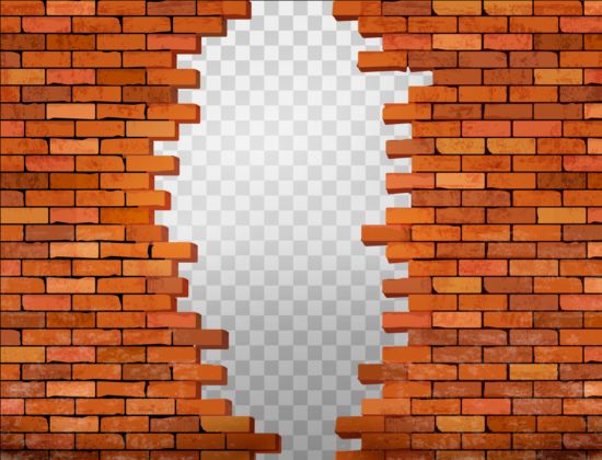 Red brick wall and space background vector  