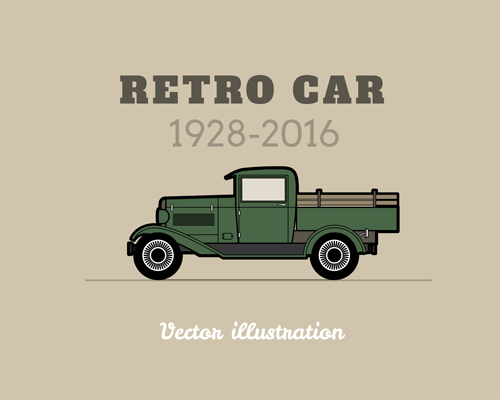 Retro car poster vector design 06  