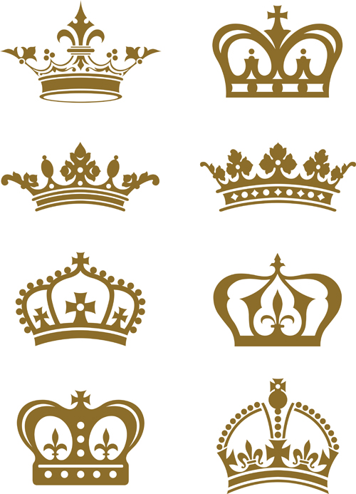 Royal crown vintage design vectors 08  