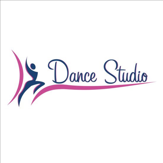 Set of dance studio logos design vector 02  