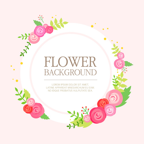 Simlpe flower frame backgrounds vector 01  