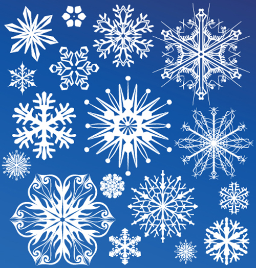Different Snowflake elements vector graphics 04  