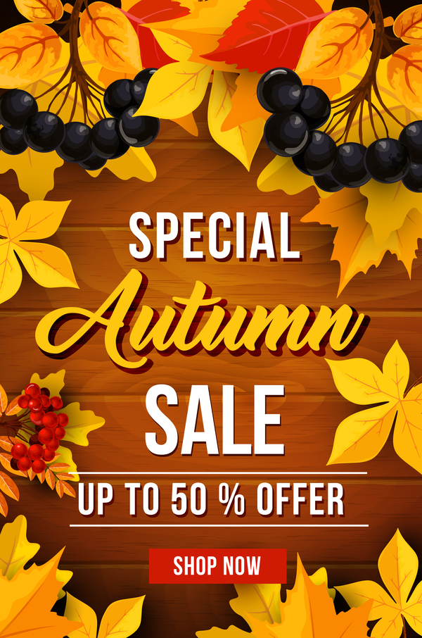 Special autumn sale vector material  