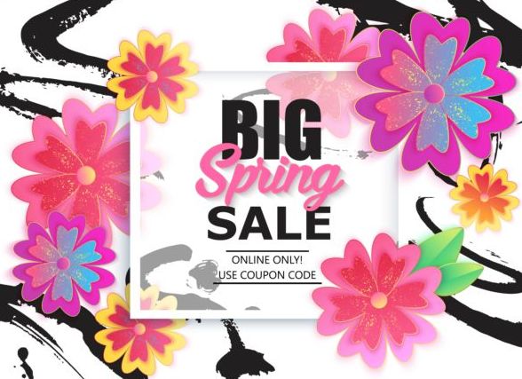 Spring big sale vector background 02  