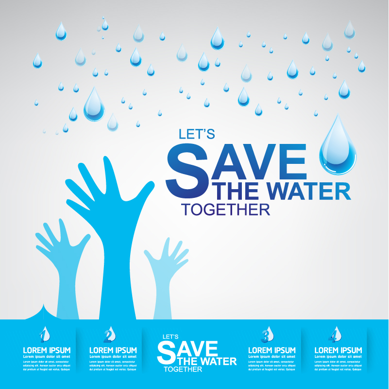 Start now save the water infographic vector 03  