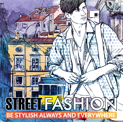 Street stylish everywhere hand drawing background vector 21  