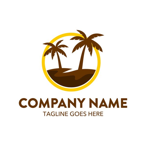 Summer logos with palm tree vectors 05  