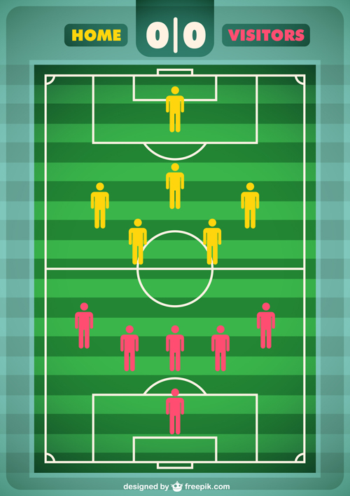 Tournament soccer field design elements vector 01  