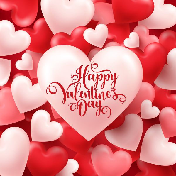 Valentine heart background vector material 01  