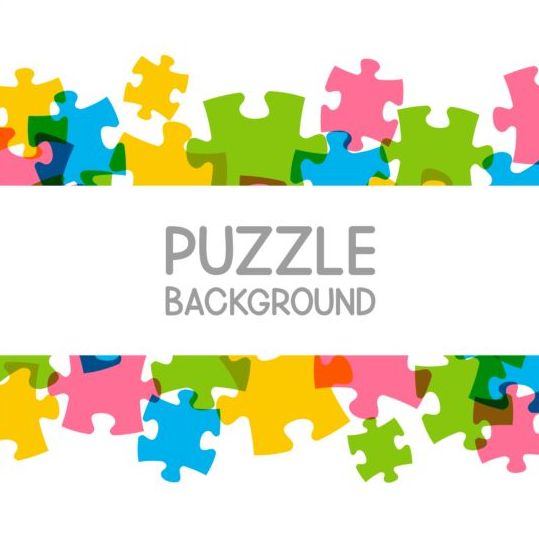 Vector Hintergrund mit farbigem Puzzle 02  