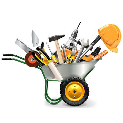 Vector construction tools illustration set 04  