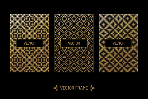 Vector frames golden vintage design 03  