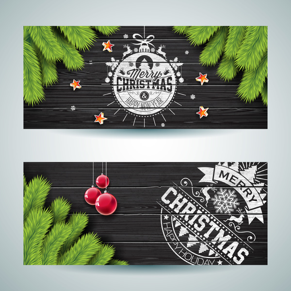 Grafica vettoriale di natale banner design 04  