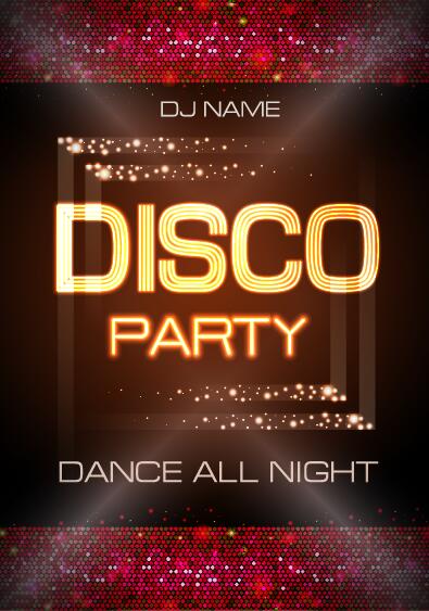 Vektor Nacht Club Disco-Party Plakat Vorlage 09  