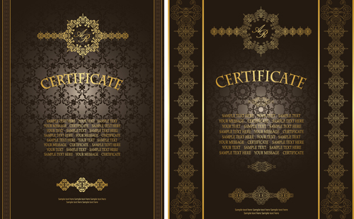 Vintage luxury certificates template set vector 11  