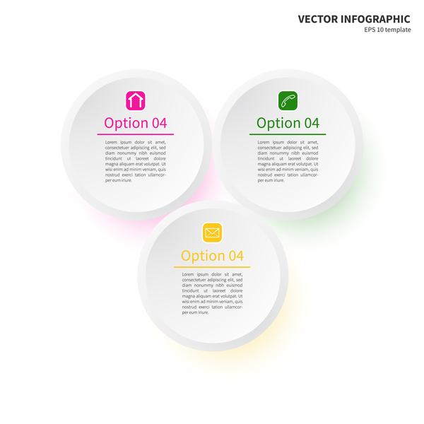 White Infographic template with white circles vector 01  