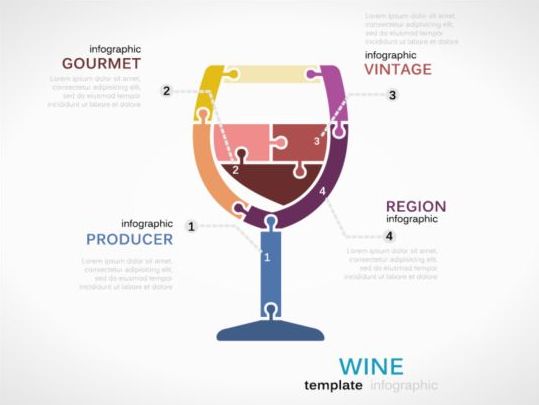 Wijn infographics template vector  