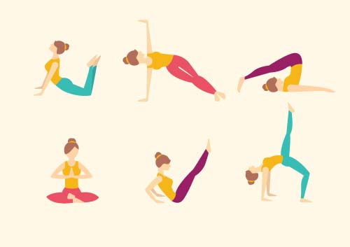 Yoga gril vector material set 07  