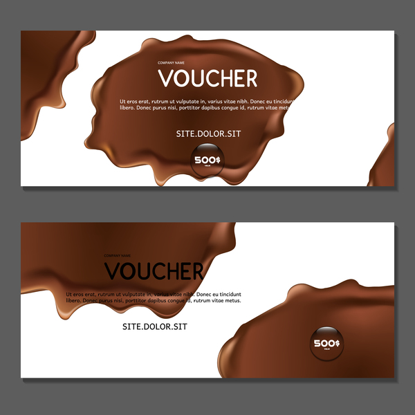 chocolate voucher template vector 02  