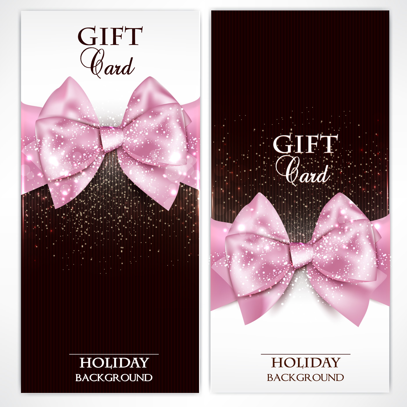 Shiny Holiday Gift Cards vector 01  