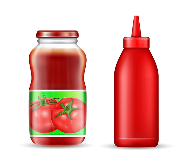 pot de ketchup avec vecteur de bouteille  
