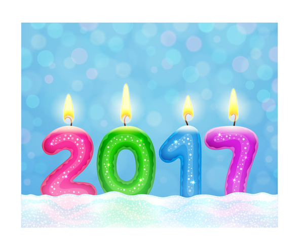 2017 new year candle design vector  
