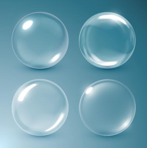 4 Kind transparent bulle vecteur ensemble  