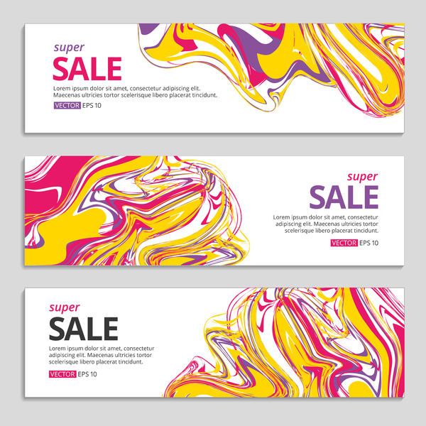 Abstract marmer textuur vector banners 02  