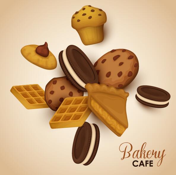 Bakery cookie vector background  